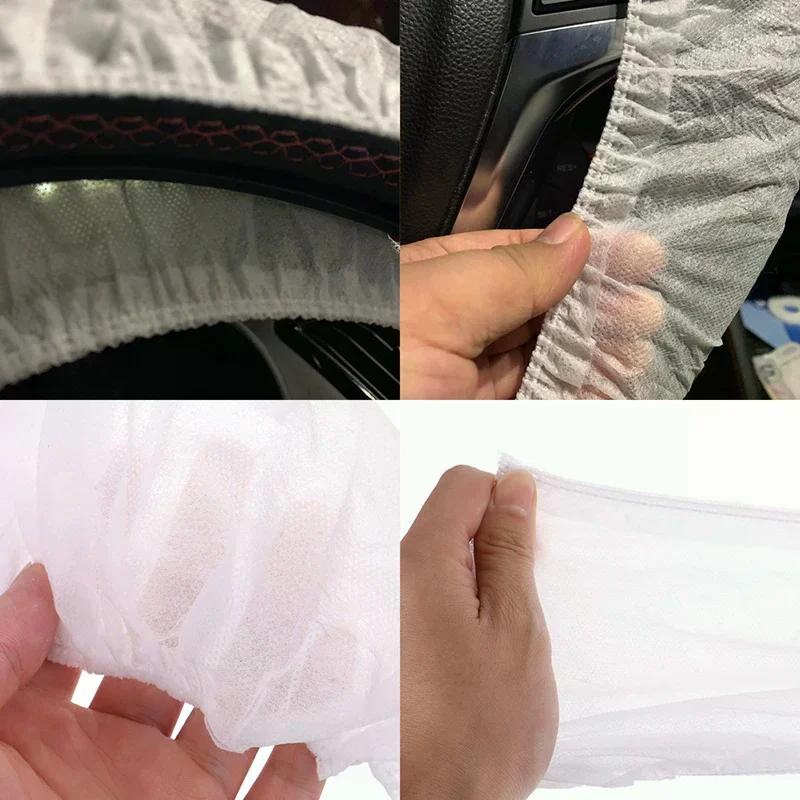10pcs Universally Car Disposable Non-woven Steering Wheel Cover Waterproof