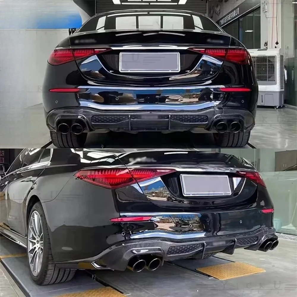 

For S-Class S450 S63 W223 21-22 Body Kit B Front Lip Tuyere Rear Diffuser Spoiler YICKU Hot Sales Carbon Fiber