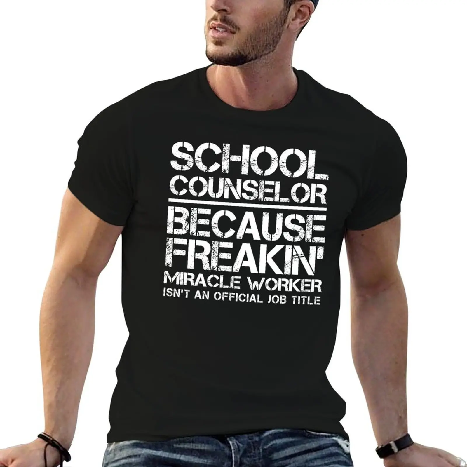 T-shirt simple pour conseiller scolaire, miracle worker, vêtements de travail