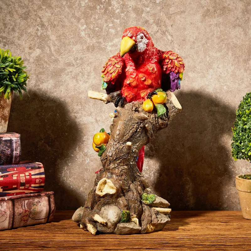 

PYH Simulation Parrot Ornament Pastoral Creative Bird Model Living Room Wine Cabinet TV Porch Decoration Crafts