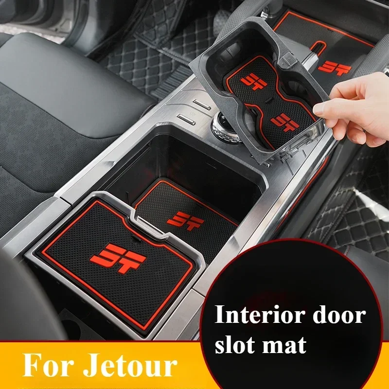 For Jetour Traveler/Shanhai T2 Modified Parts Special Car Interior Door Slot Pad Storage Dust Pad Interior Decoration Supplies