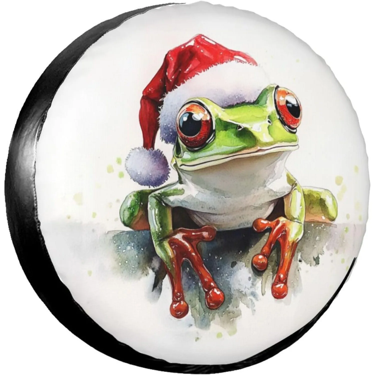 

1pc Christmas Santa Frog Spare Tire Cover Wheel Protectors Waterproof Wheel Covers Universal Fit for RV SUV Truck