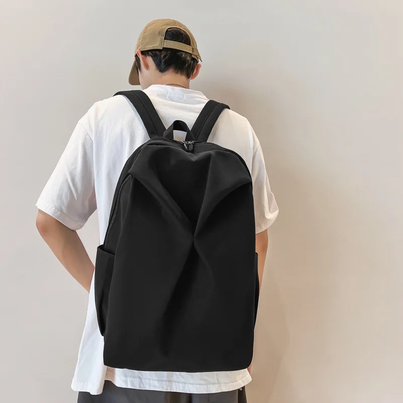 VC Casual Simple Solid Men's Backpack Lightweight Nylon School for College Student Unisex Minimalist Travel