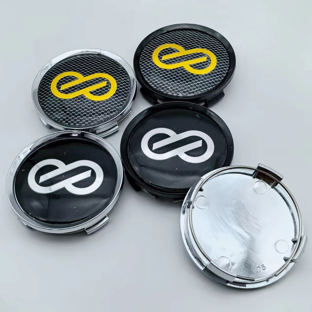 4 Stück Außendurchmesser 74 mm / Innendurchmesser 69 mm JDM ENKEI Logo Abzeichen Auto Radnabenkappen Autozubehör für Räder Nabendeckel Felgenradkappen Abdeckung ersetzen
