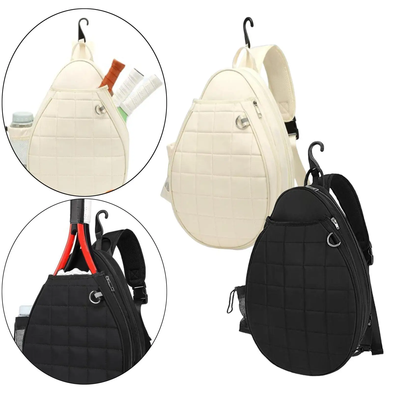 Tennis Bag Tennis Racket Sling Bag Organizer Racket Cover Smooth Zipper