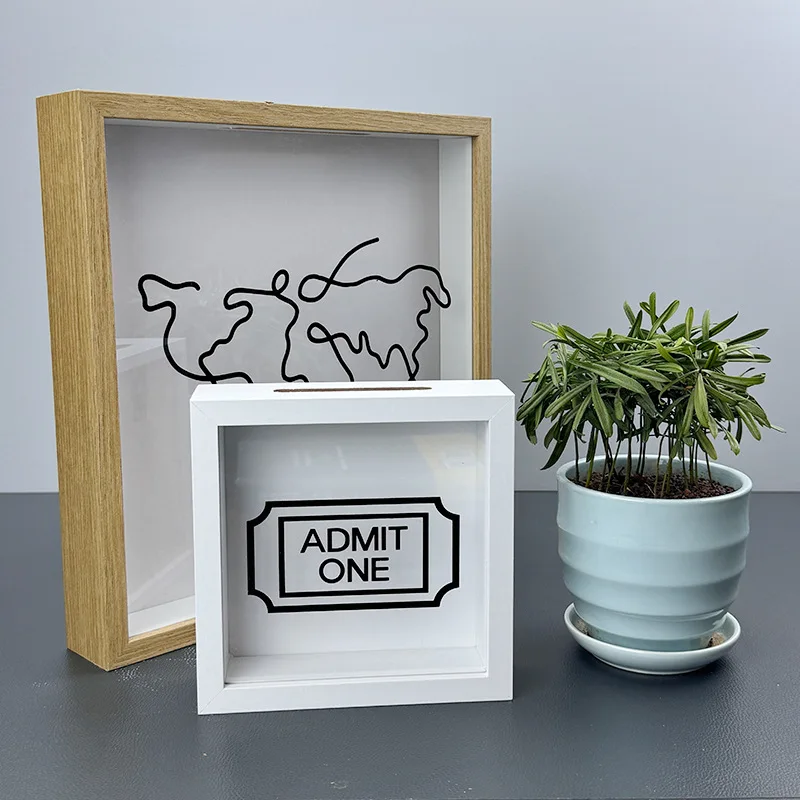 Map Photo Frame Storage Stub Box Postcard Keepsakes Deposit Box Deposit Box Delicate Table Home Display Gift