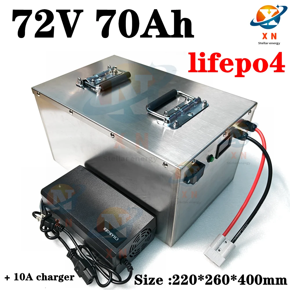 waterproof 72V 70Ah lifepo4 battery High Power Lithium BMS for 7000w 5000w bicycle bike scooter Motorcycle + 10A charger