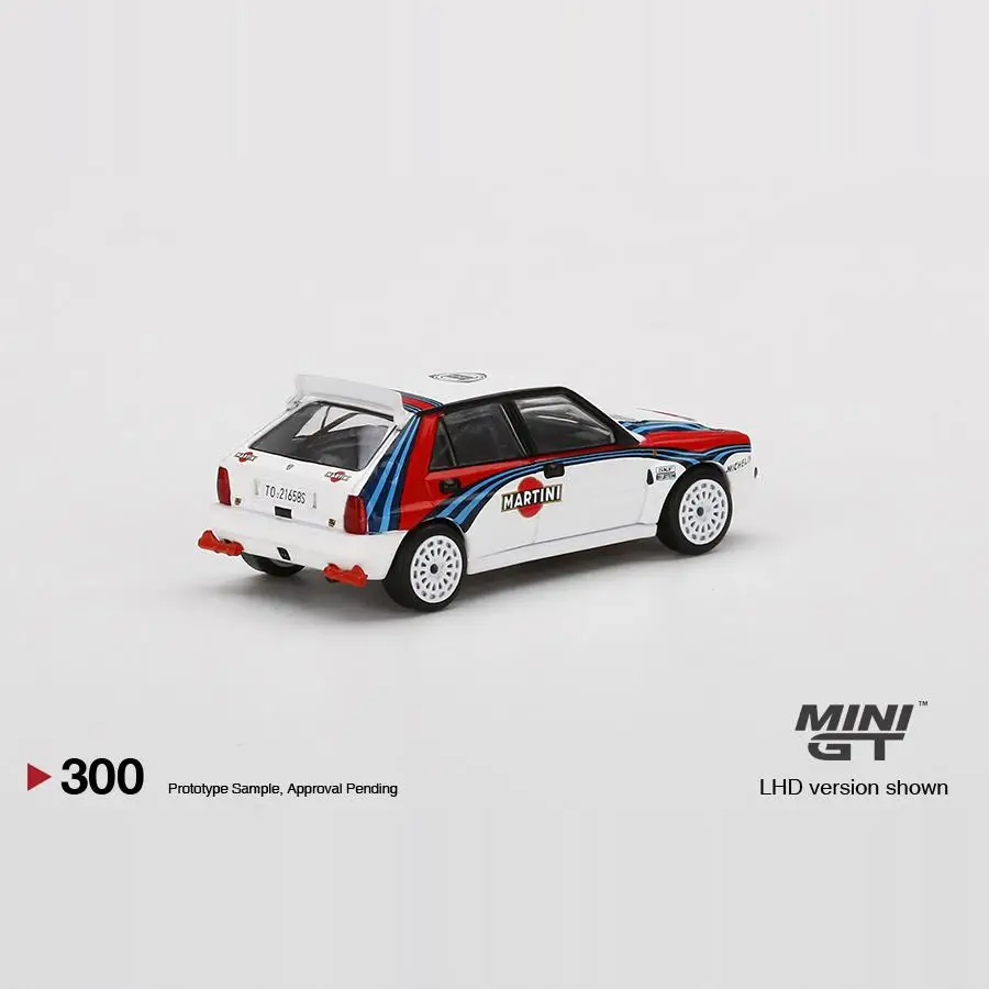 MINIGT 1:64,300 #   Modelo em miniatura de rolo de liga Lancia Martini, decoração para adultos, brinquedo para meninos, presente de aniversário infantil, colecionável