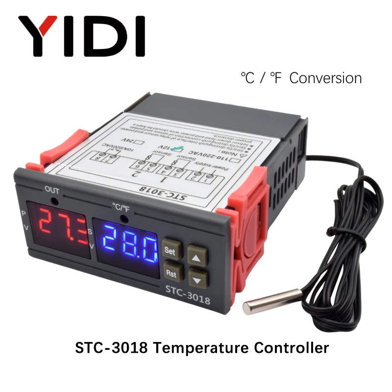 Imagem -04 - Controlador de Temperatura e Umidade Digital Termômetro Higrômetro Refrigerador Ajustável Aquecedor 220v 12v Stc 1000 3000 3008 3018 3028