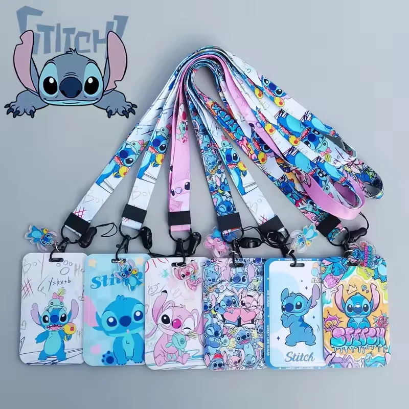 

MINISO Stitch Lanyard Card Holder Neck Strap key ID Card Phone Straps Badge Holder DIY Hanging Rope Cosplay Accessories