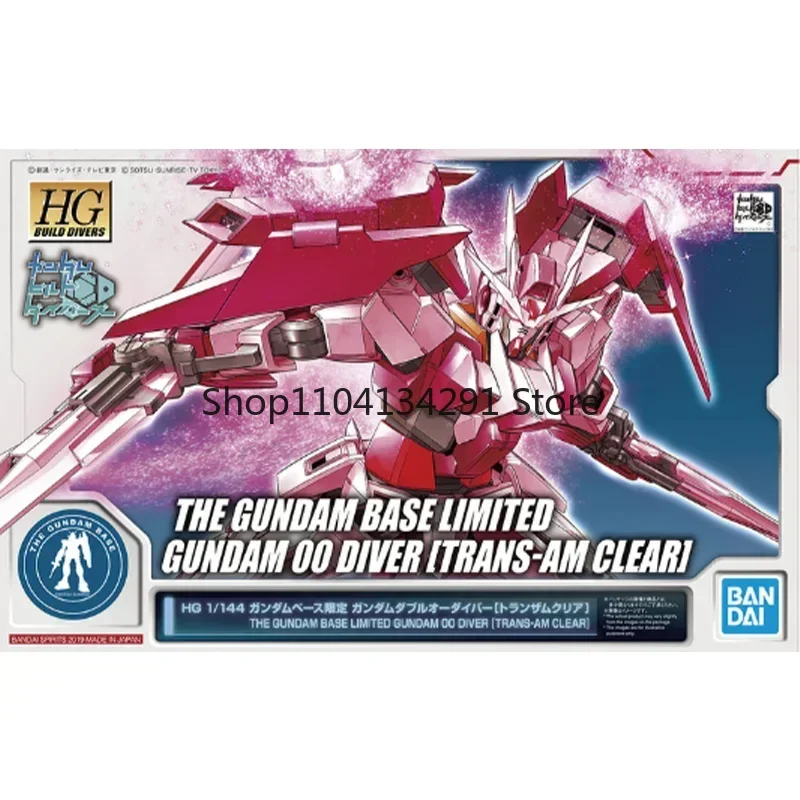 

Bandai Original Gundam Model Kit Anime Figure HGBD 1/144 BASE LIMITED 00 DIVER TRANS-AM CLEAR Action Figures Toys Gifts for Kids