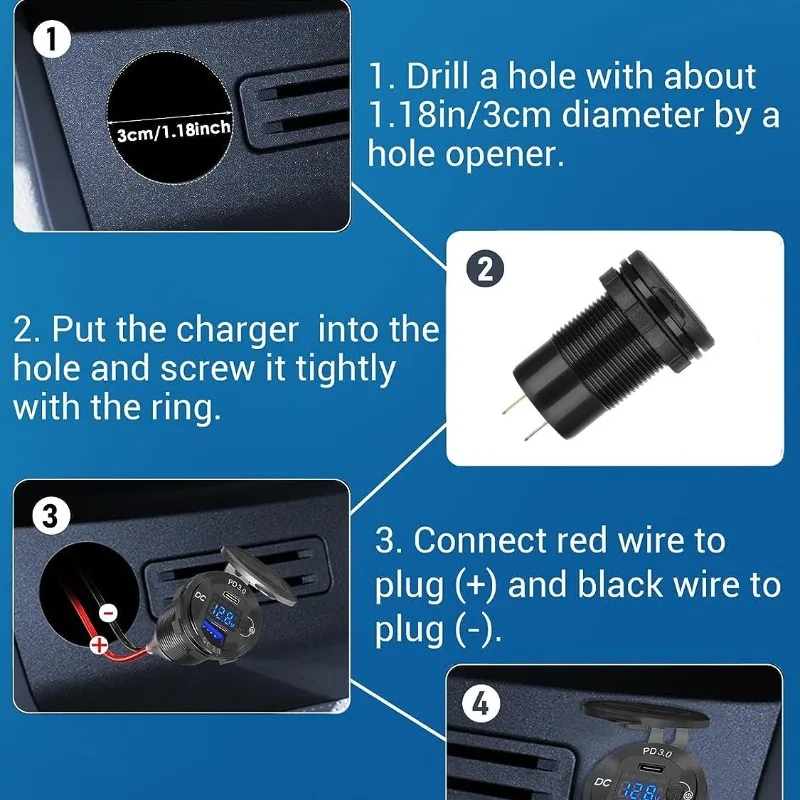 10-60V 광범위 전압 충전기, 골프 카트 및 UTV용 알루미늄 합금 전원 어댑터
