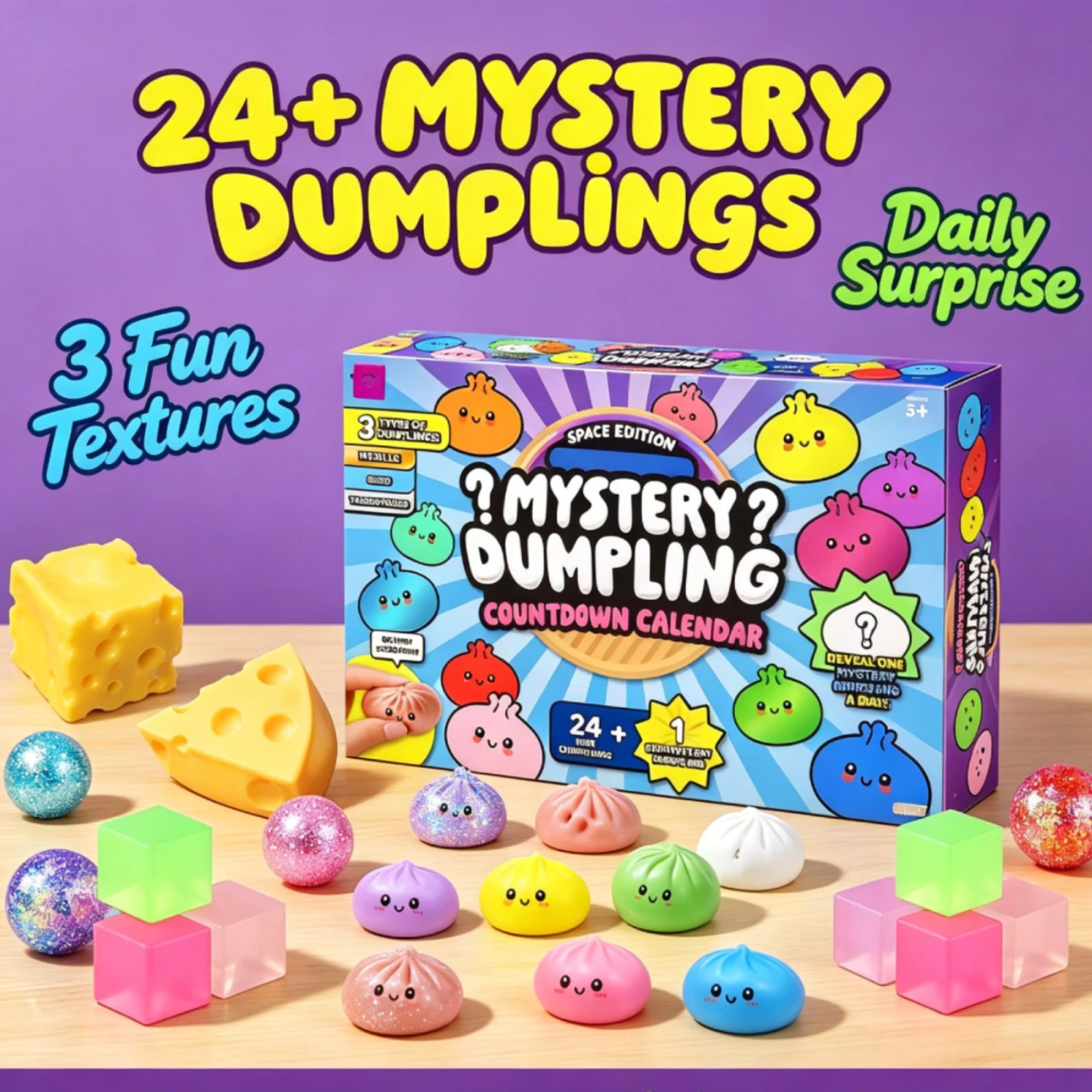 Kids Toys Dumplings - 24 Günlük Sıkıştırılabilir Mantı Advent Takvimi