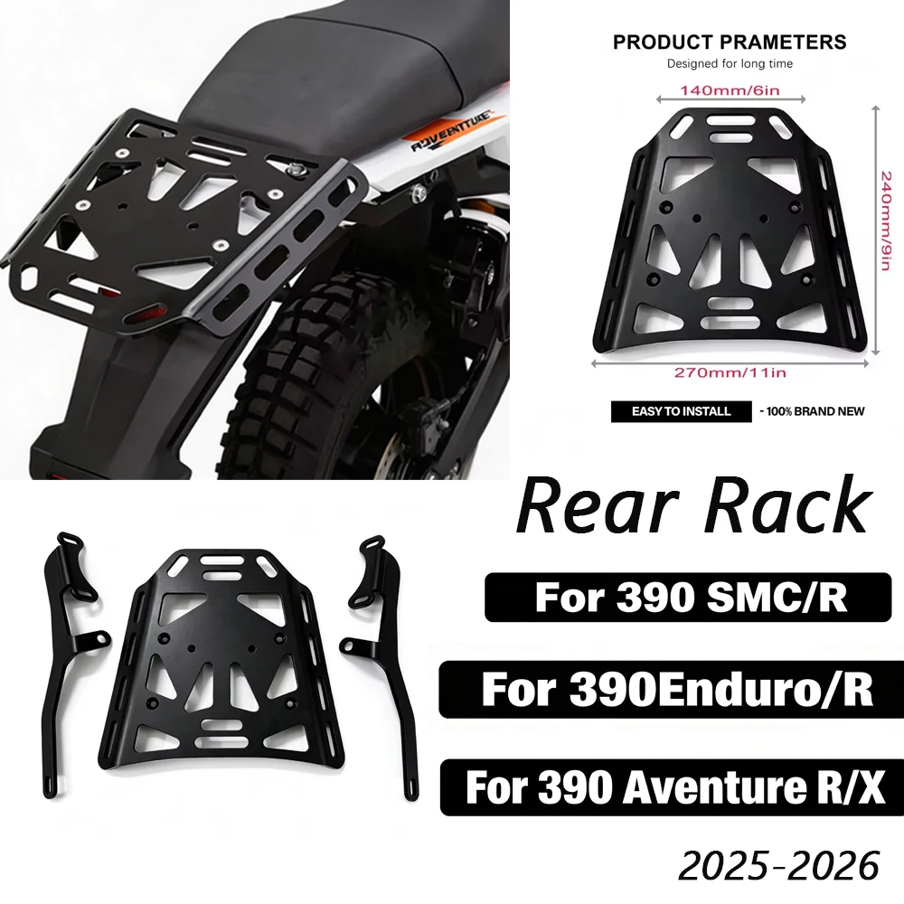 Motorcycle Rear Rack For 390 ADVENTURE R / X For 390 Enduro R 2025-2026 Rack Enlargement Carrier For 390 SMC R Rear Luggage