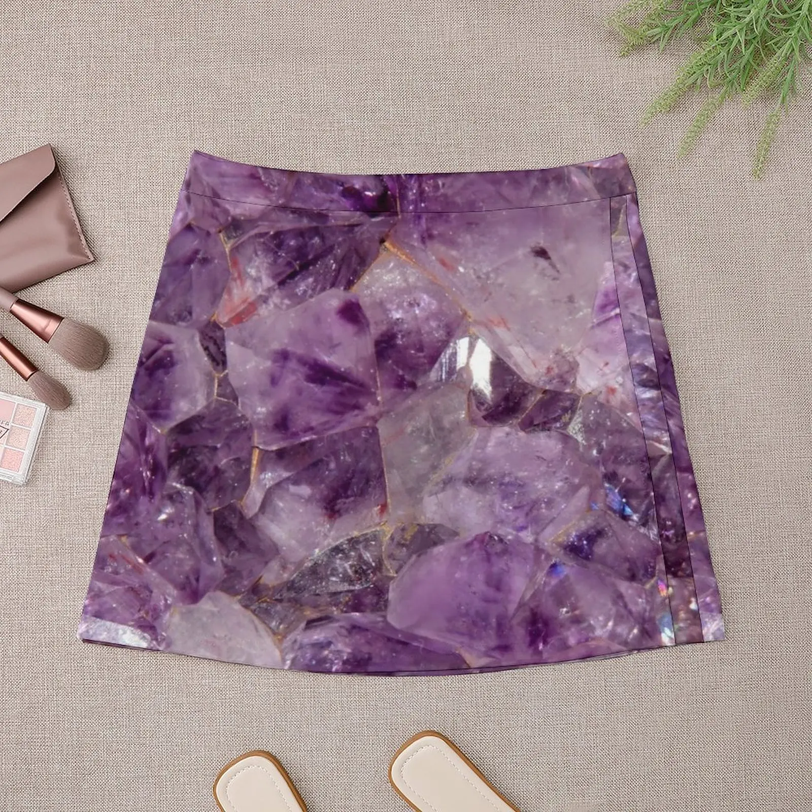 Kristal Amethyst. Rok Mini wanita, pakaian Korea perempuan