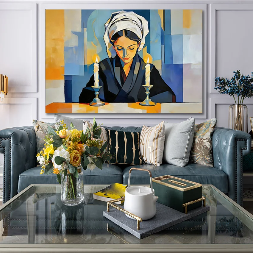 

Figure Picture, Textured Modern Artwork, Canvas Art, Abstract House Interior Decoration Oil Paintings, Frameless, Jewish Style