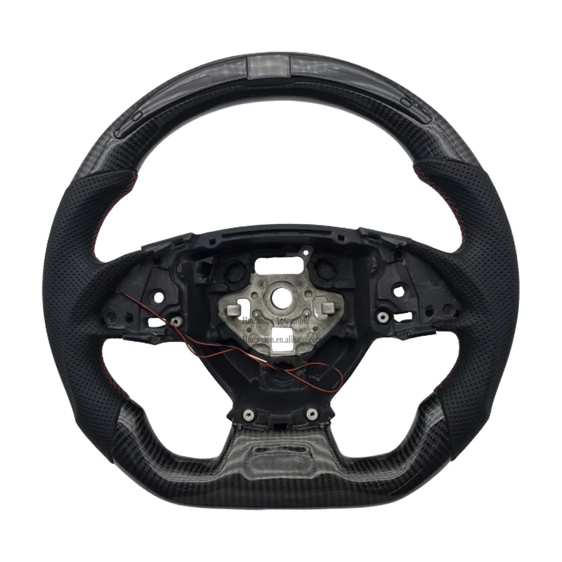 

Горячий новый продукт, перфорированный кожаный руль из углеродного волокна со светодиодной подсветкой для рулевого колеса автомобиля Chevrolet Camaro