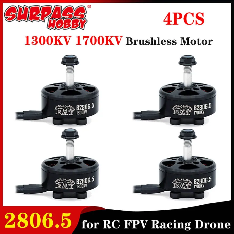 4 Uds Surpass Hobby 2806,5 1300KV 1700KV Motor sin escobillas para RC Dron de carreras con visión en primera persona avión Quadcopter estilo libre piezas de bricolaje