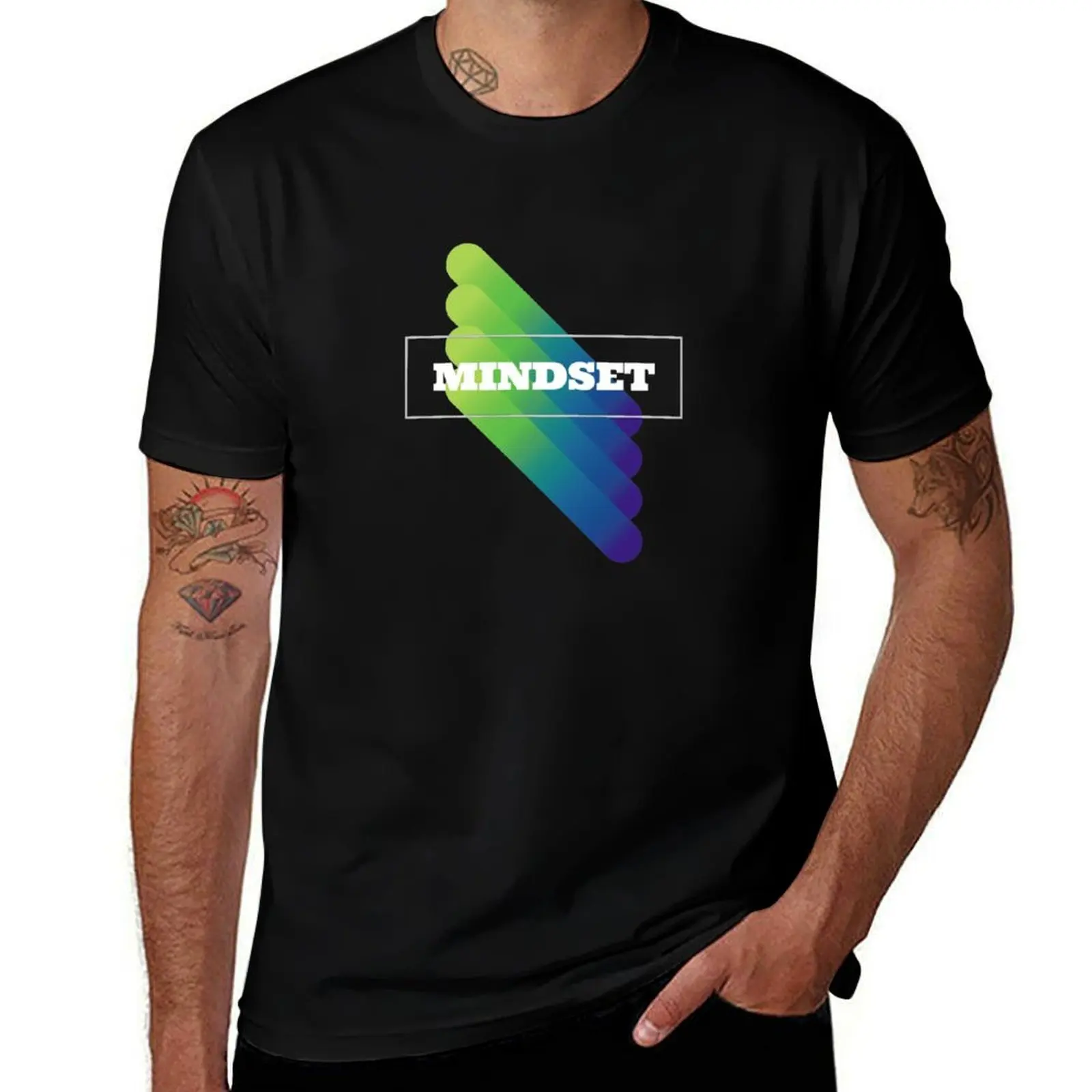 Mind Set Logo T-Shirt Plus Size Lightweight Top T-Shirt