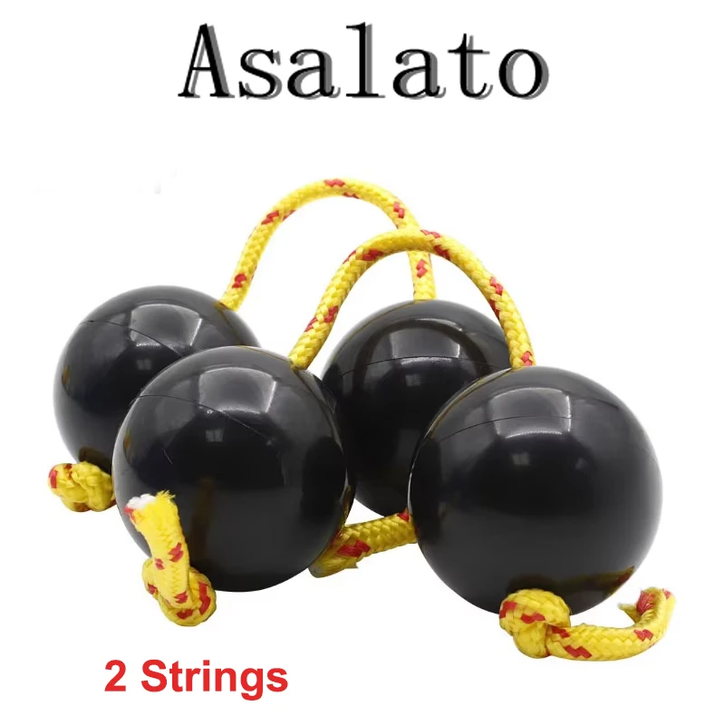 2 Strings Asalato African Shakers Rhythm Fingertip Ball Sand Eggs Percussion Instrument Abs Sand Ball Multicolored Accessories