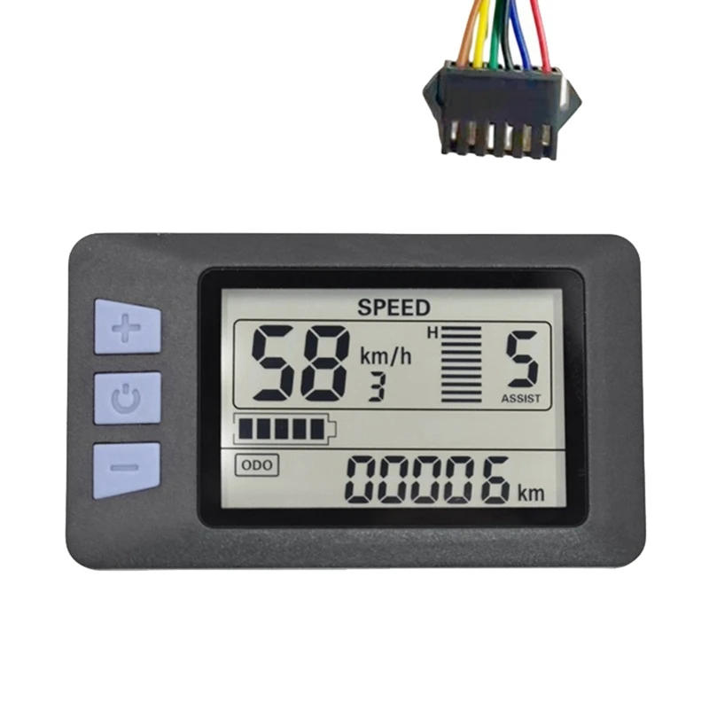 

1 PCS 24V-60V Electric Bike Meter Display Panel For Electric Scooter (SM Plug 6PIN)