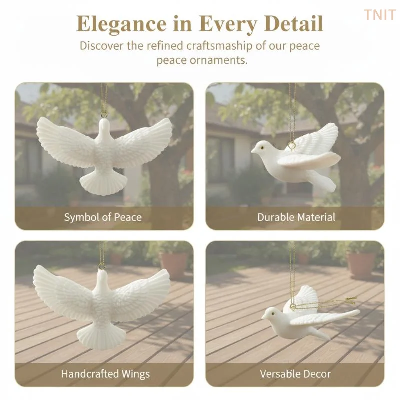[J] 1/2 PCS Love And Joy Pigeon Ornaments Lifelike Friendship Pigeon Decor Pendant For Thanksgiving Christmas