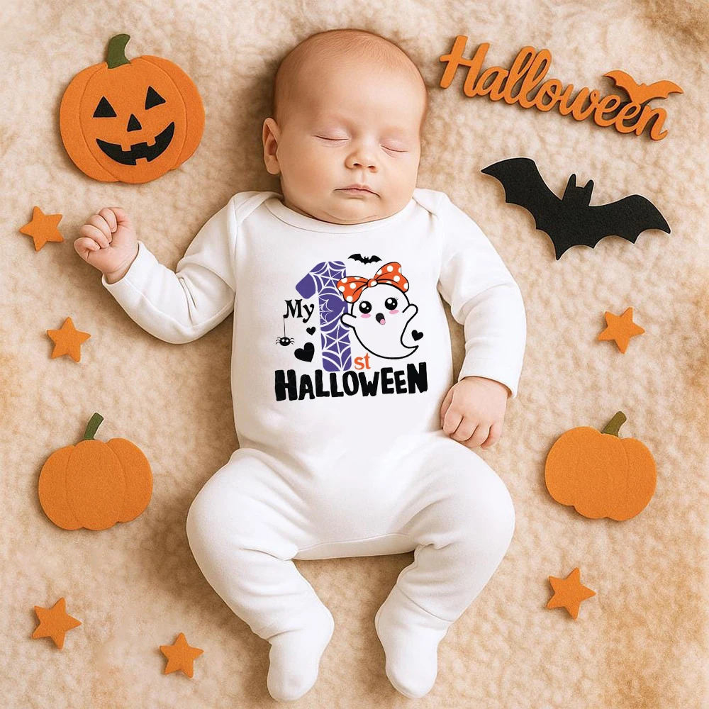 

My 1st Halloween Baby Sleepsuit Girl Boy Climbing Suit Cute Soft Footies Newborn 1st Halloween Babygrow Halloween Costume