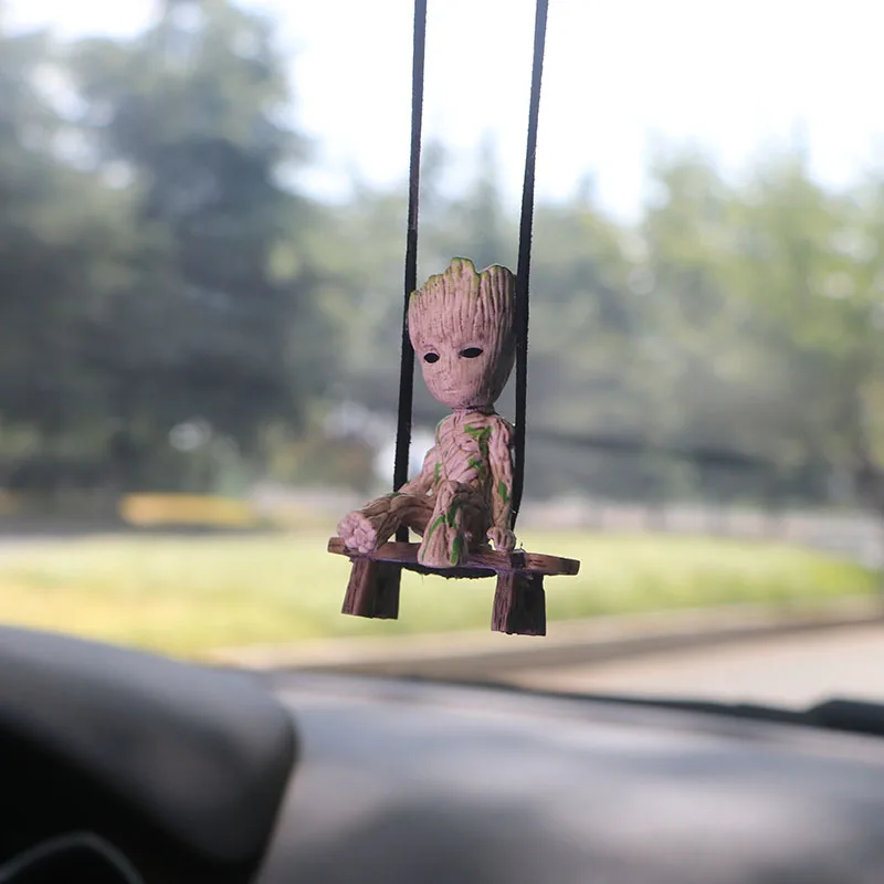 Car Hanging Accessories Swing Smiling Little Tree Man Car Mirror Hanging Accessories car Decoration Charm Pendant