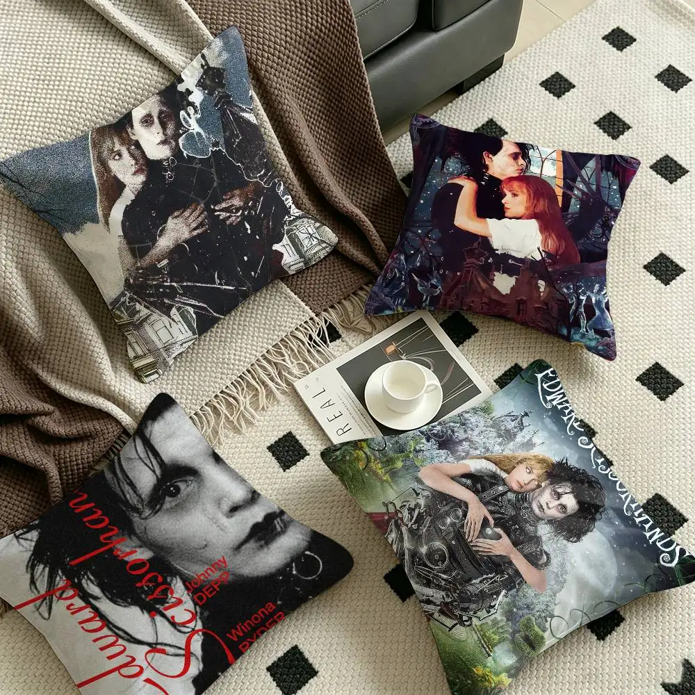 Retro Edward Scissorhands Cushion Cover Inches Farmhouse Decor Home Throw Pillow Covers For Couch Decorations