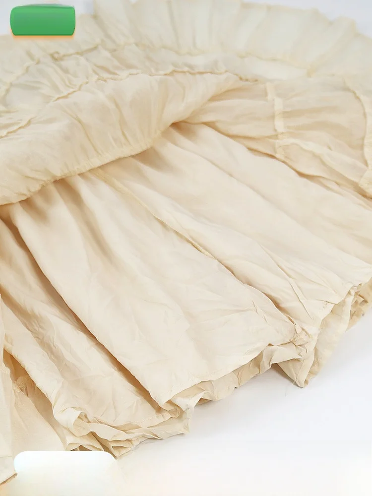 

Cute ort Puffy Skirt f Body Fem Summer Cake Skirt Anti Exposure Skirt Pants Korean Sle High Waist A-Line Skirt