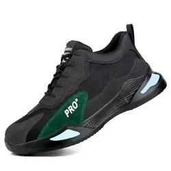 Fashion Safety Shoes Men Boots Steel Toe Shoes Men Puncture-Proof Work Sneakers Male Shoes Work Boots Indestructible Footwear