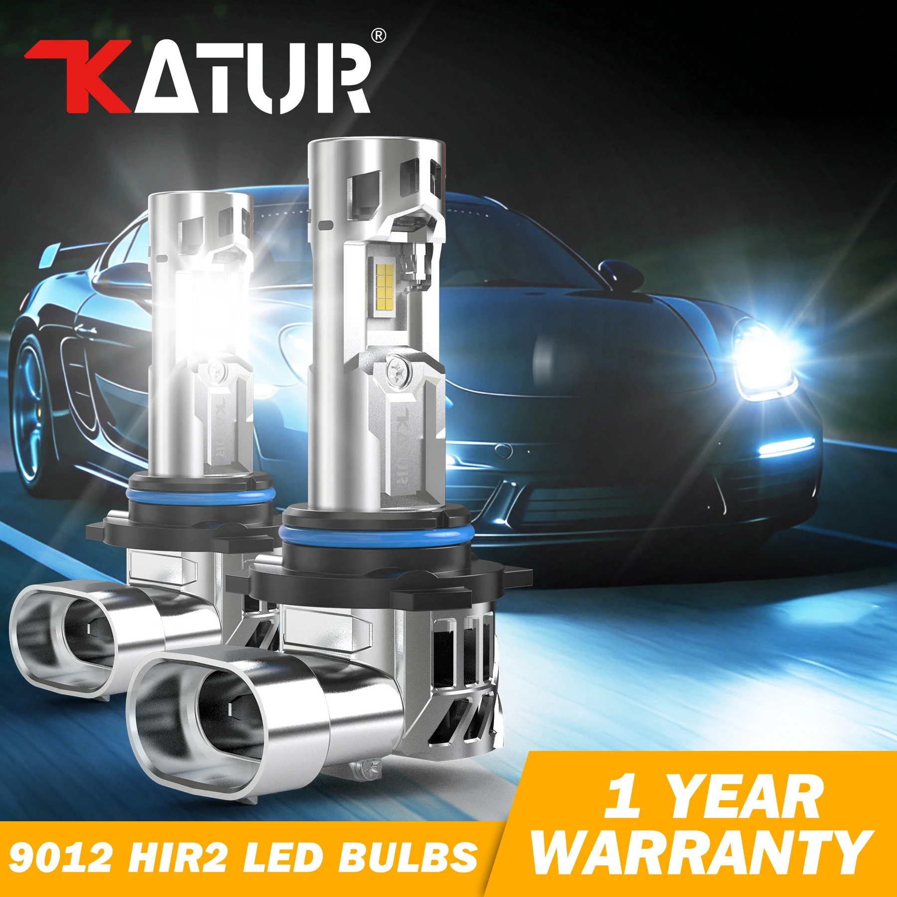 Katur 2 Piezas 9012 Faros Delanteros LED para Auto con Ventilador de Alta Potencia HIR2, Reemplazo de Luz Baja para Chevrolet Impala 2014~2019 200 2011~2016