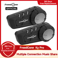 Freedconn KY Pro Motorcycle Intercom Bluetooth Helmet Headset BT 5.0 headphones 6 Riders 1000M Moto Group Waterproof Interphone