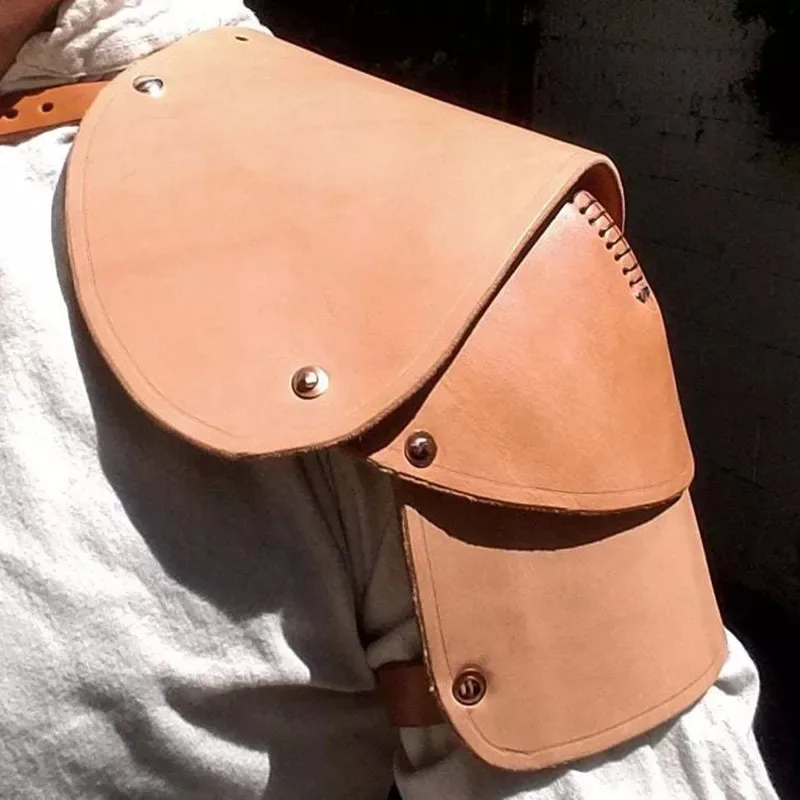 Mittelalterliche Wikinger-Ritter-Schulterrüstung, Leder-Pauldrons, Piraten-Krieger, Cosplay-Kostüm, Halloween-Requisiten, Kampfzubehör für Männer