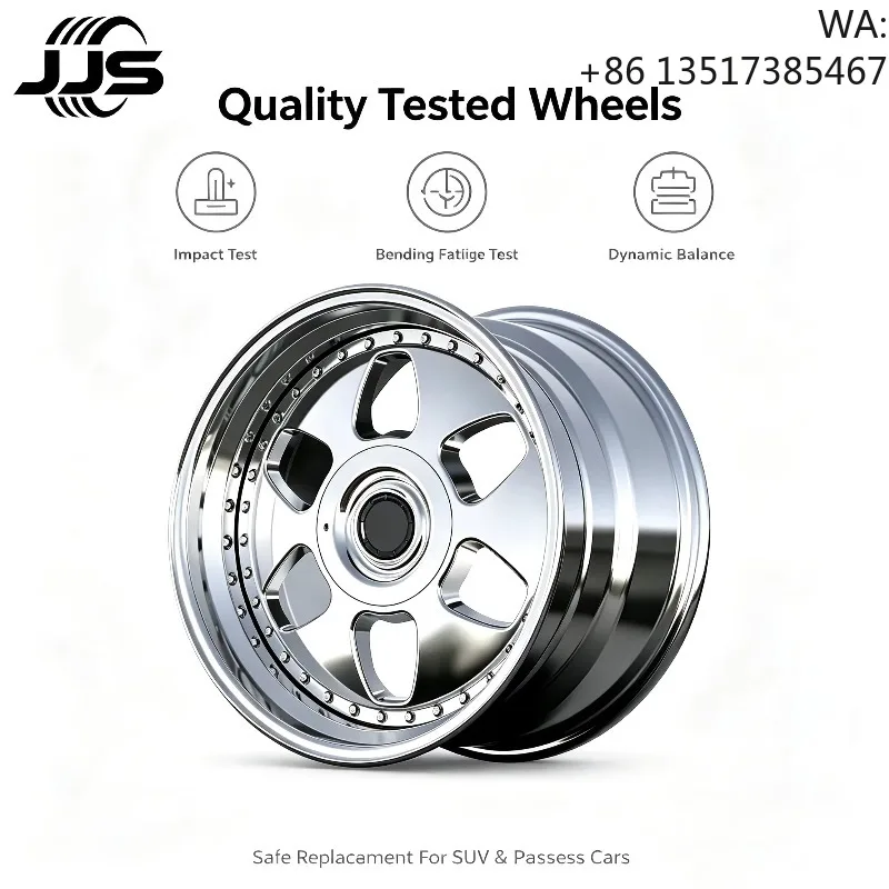 Polished 2 Piece Beadlock Style Forged Alloy Wheels 6 Spoke Retro Offroad Rims Custom PCD   17-24 Inch for Truck SUV