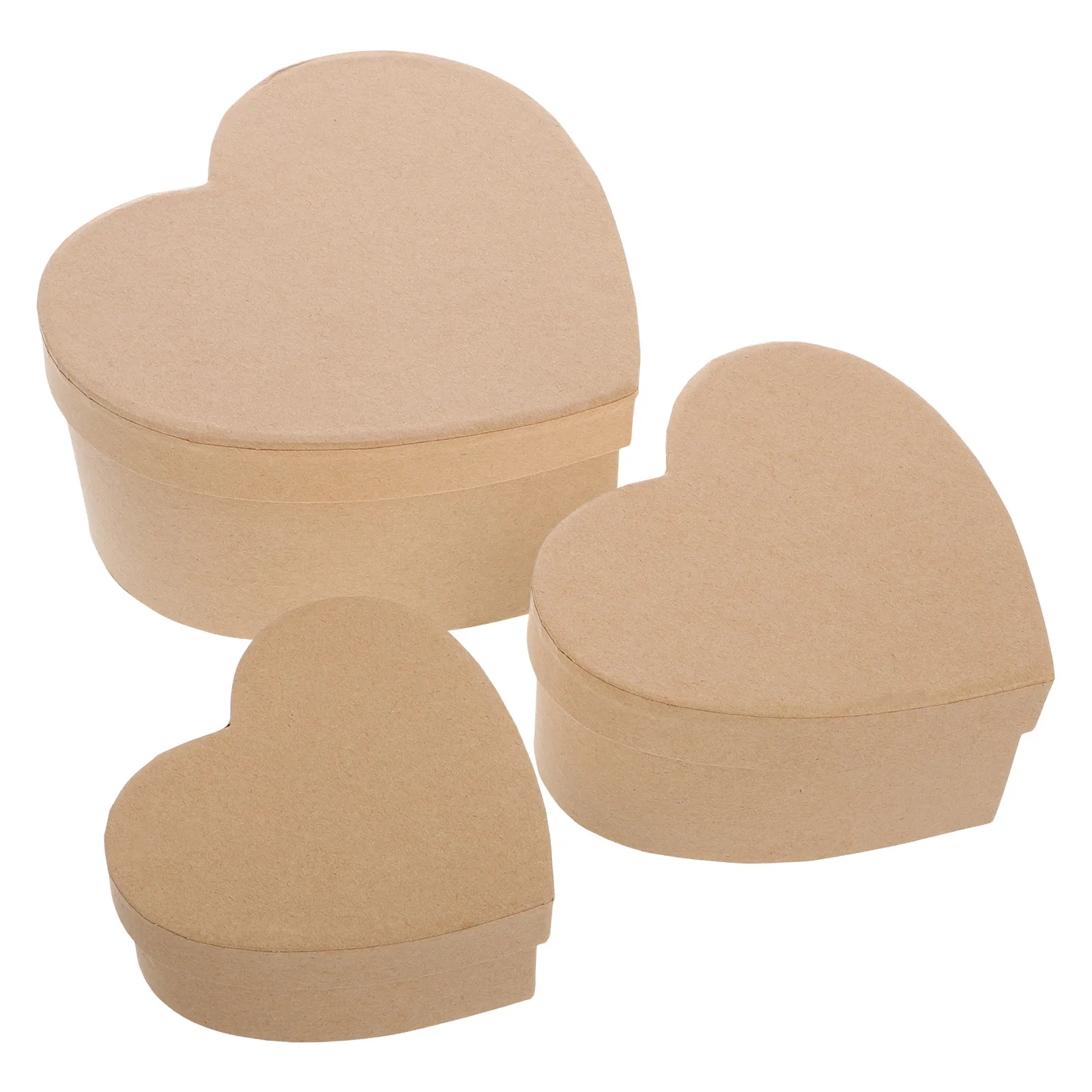 

3 Pcs Heart Shaped DIY Kraft Paper Boxes Empty Chocolate Storage Valentine Flower Party Decorative Lid Box Gifts
