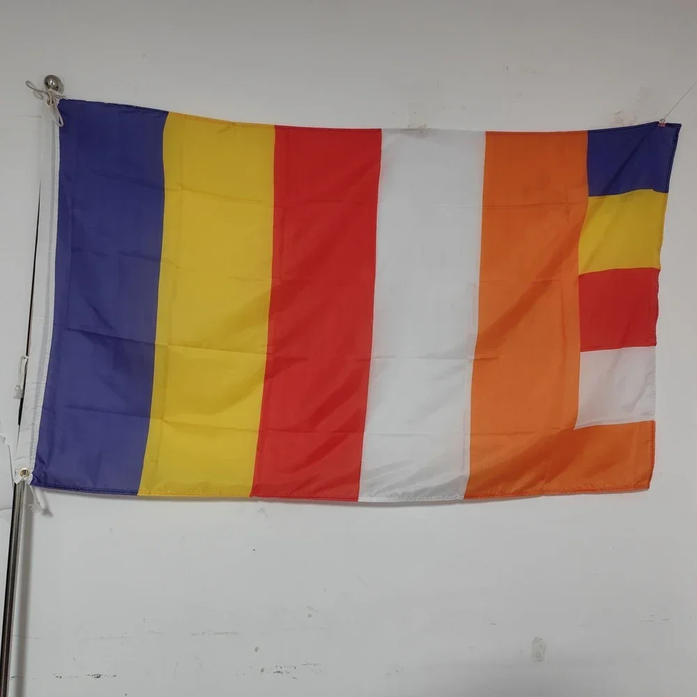 

100% Polyester Buddhist Banner 90x150cm Fade-Resistant Premium Flag for Outdoor Indoor Hanging Decor