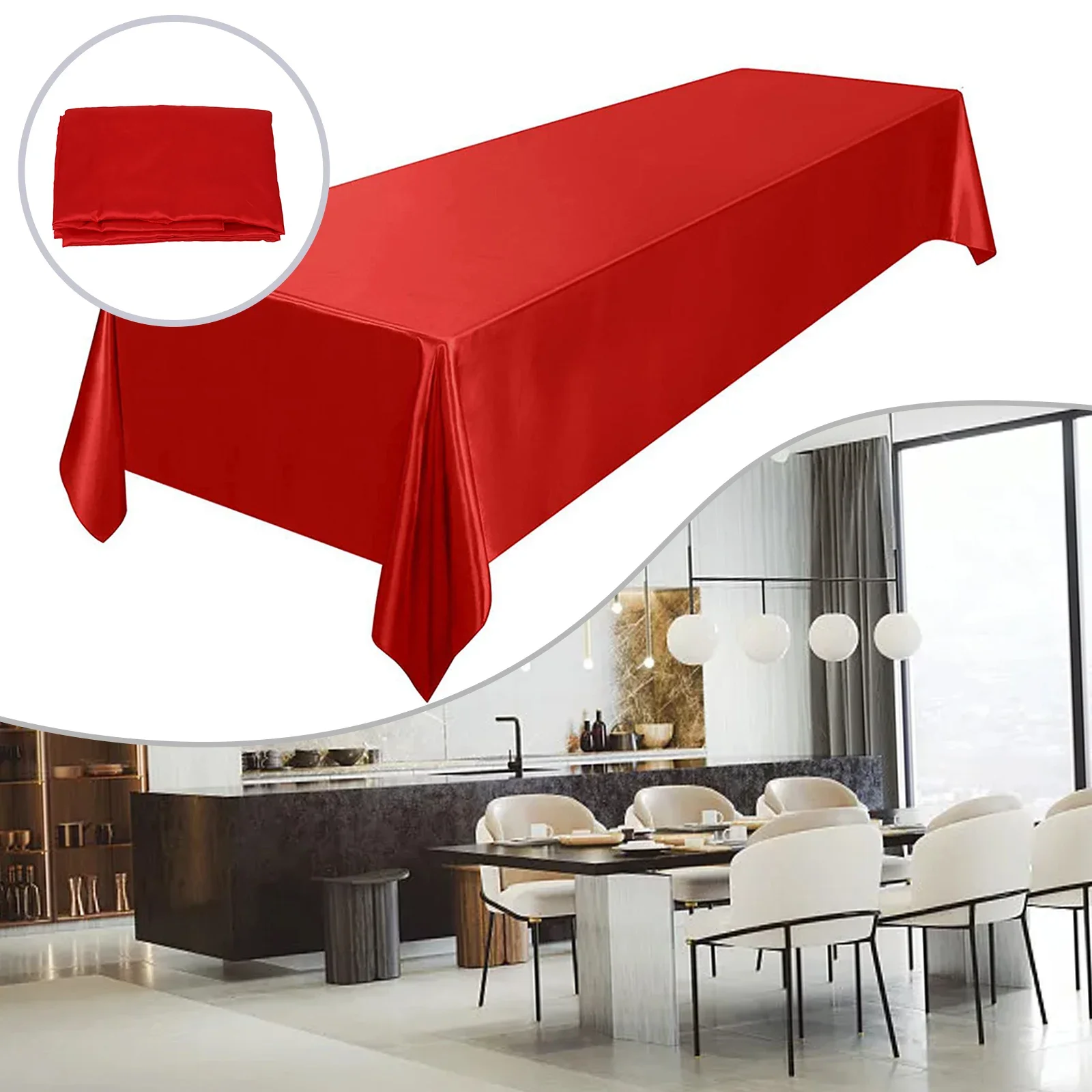 

Polyester Fiber Satin Tablecloth Table Cloth 145x260cm For Banquet Decor Wedding Dining Table Table Cover Wipe Desk