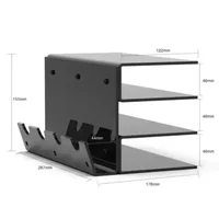 Desk Organizer Keyboard Stand 3 Tier Acrylic Clear Storage Rack with Mouse Hanger Non-Slip Pad for Office Home Desktop 5