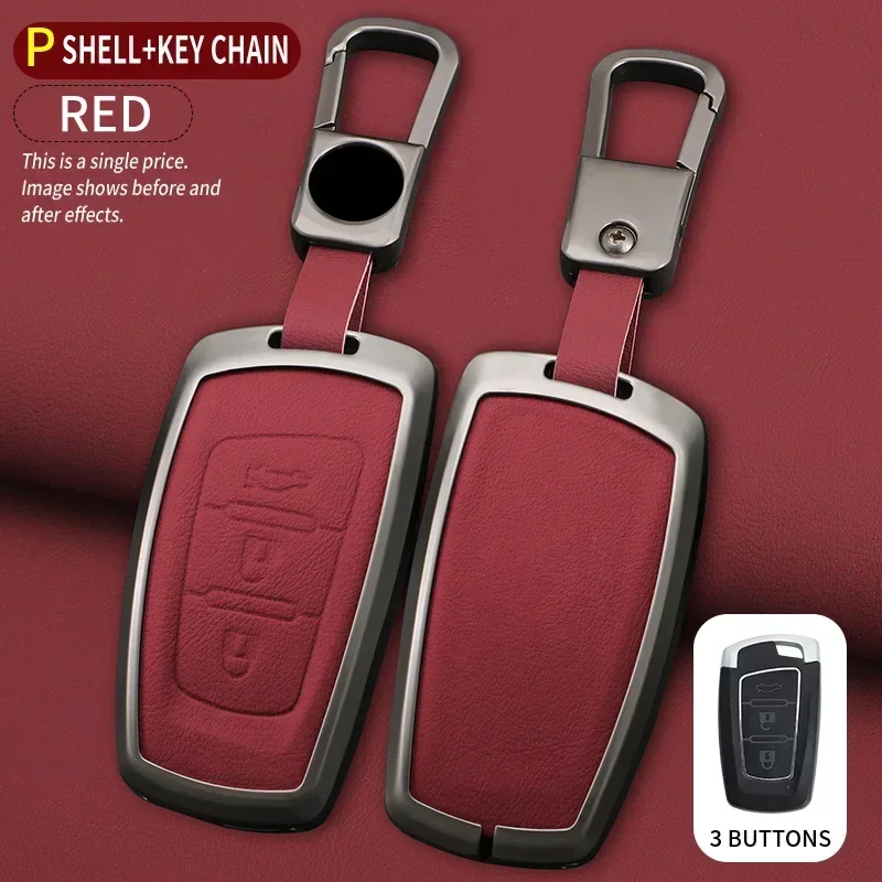 

Suitable For 3-button Dongfeng DFM 580 370 S560 AX7 AX5 AX4 AX3 MX5Alloy Leather Car Key Case Protective Jacket Case Accessories