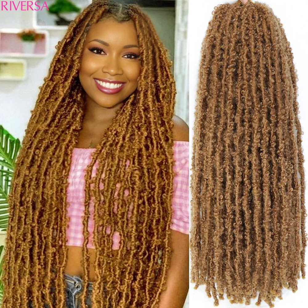 

12 18 14 24 inch Butterfly Crochet Locks Hair 1- 6 packs Boho Faux Locs Crochets Extensions Hair mèche pour crochet braids femme