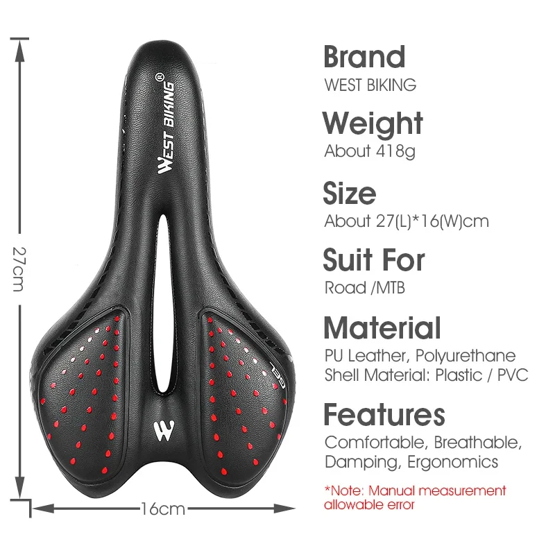 

Shock Proof Comfort Bicycle Saddle Anti-Skid Gel Pad for Mountain Road Bike Cycling Seat Accessories Cycling Accessories