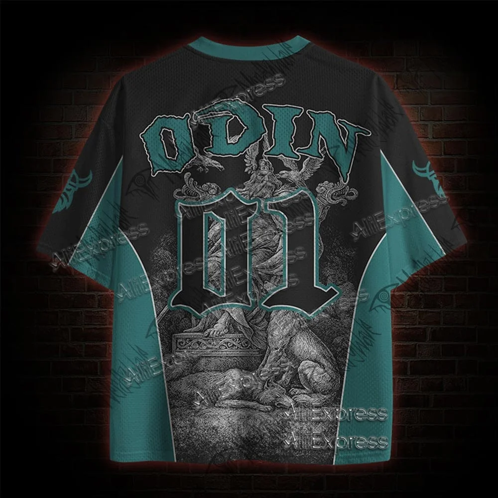 Hot Selling Street Fashion Quick Drying Mesh Sportswear, Adult and Children's V-neck Breathable T-shirts, Horror Movie Series view 2