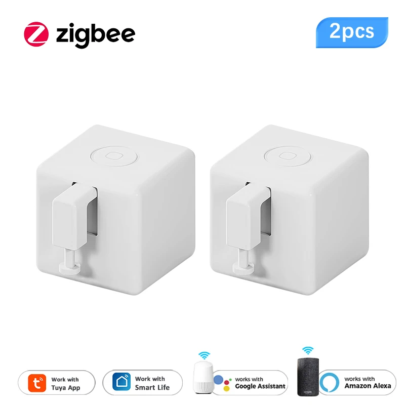 

Tuya Zigbee Fingerbot Plus Smart Fingerbot Switch Button Pusher Smart Life Timer Voice Control Works with Alexa Google Assistant