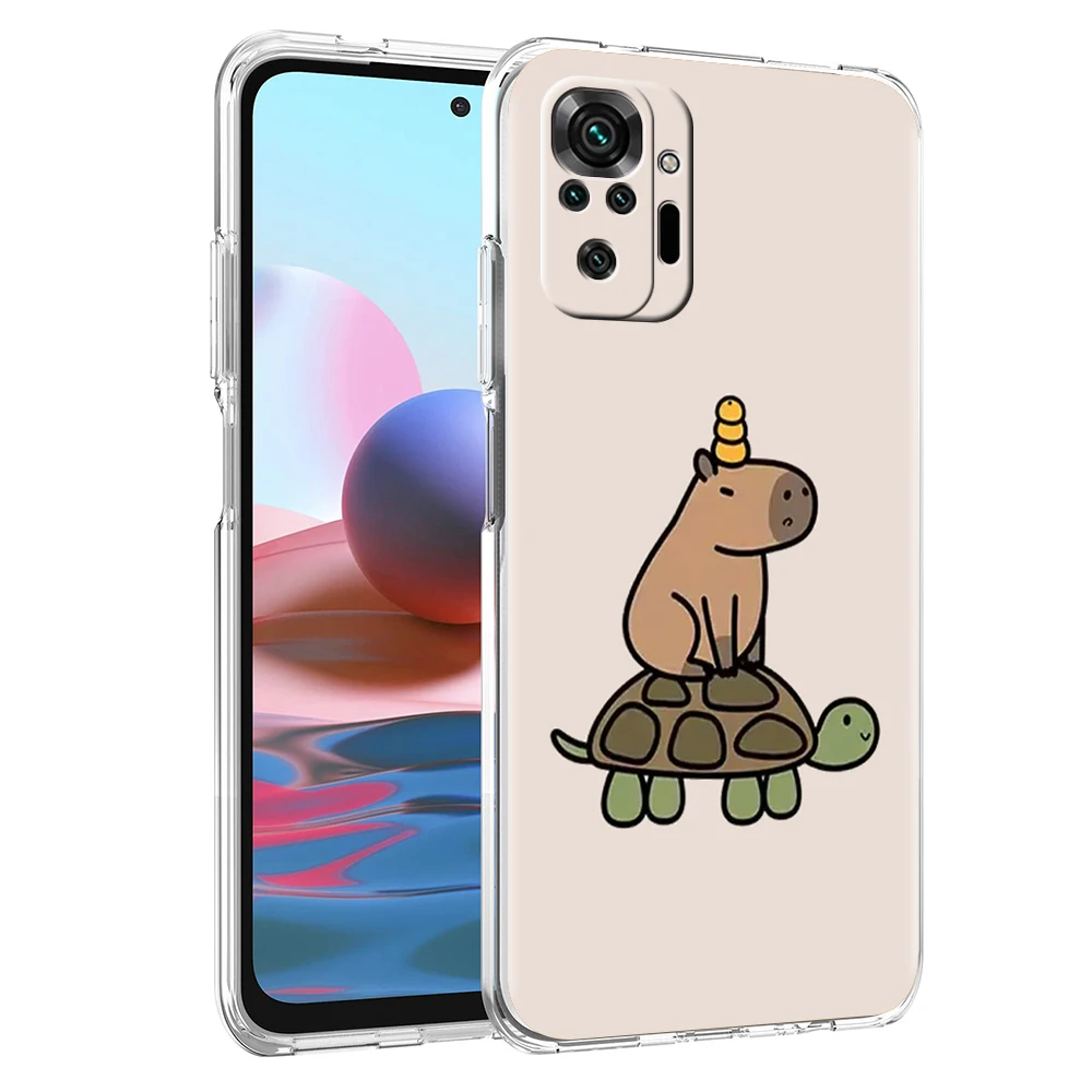 Cute Capybara Phone Case For Xiaomi Redmi Note 14 13 12 5G 9S 9 10 11 Pro Plus 4G 9T 14C 13C 12C 10C 9C 9A Clear Cover