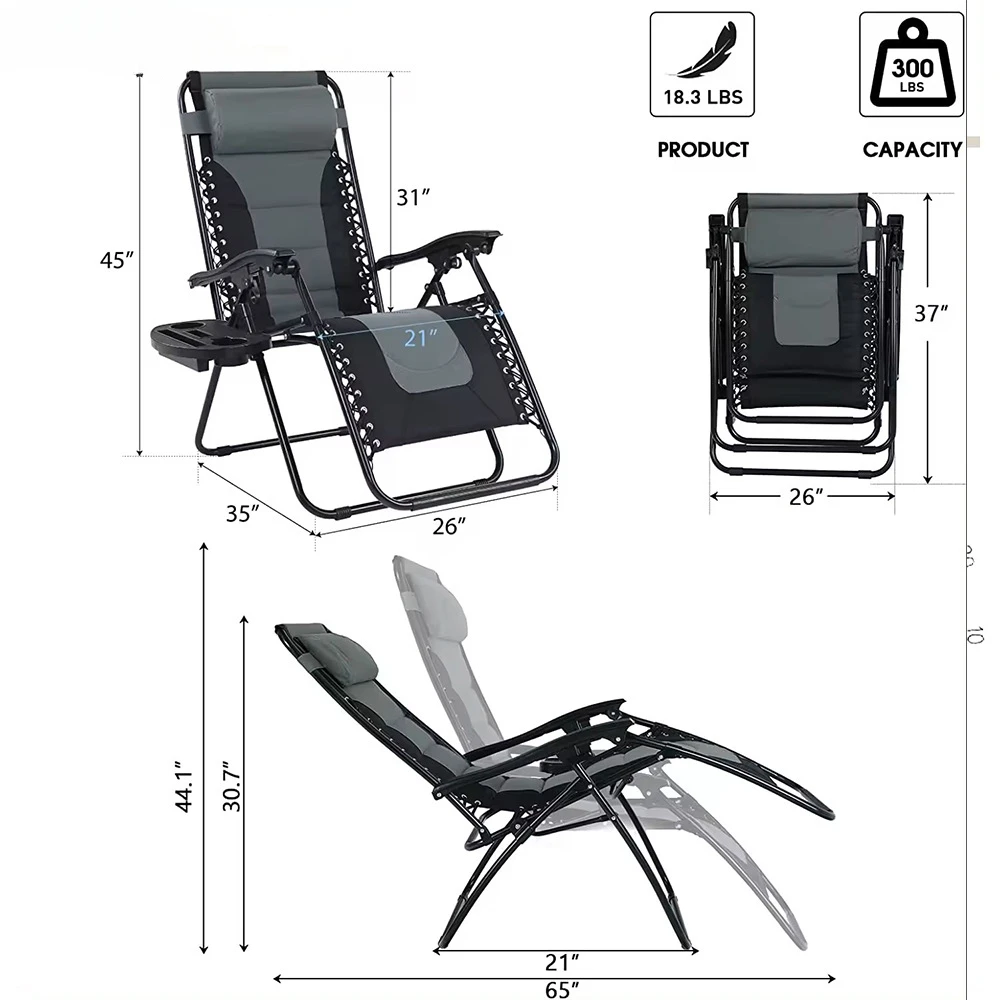 

Outdoor travel Zero gravity chair Terrace recliner Leisure chair Outdoor adjustable recliner Folding recliner