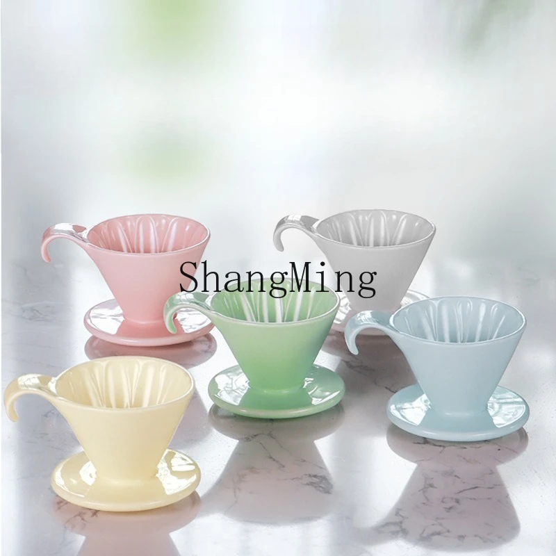 

ZD modern simple ceramic coffee filter cup v60 origami filter cup petal ceramic coffee filter funnel