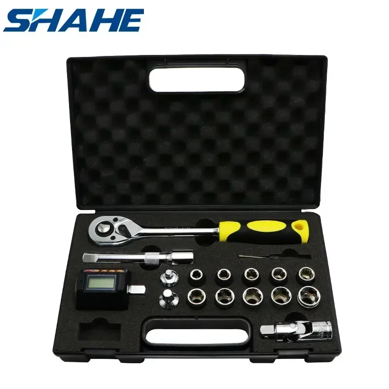 

SHAHE Digital Torque Meter Mini Torque Adapter 1/2'' With Backlight Ratchet Wrench Set Car Bike Repair Hand Tools