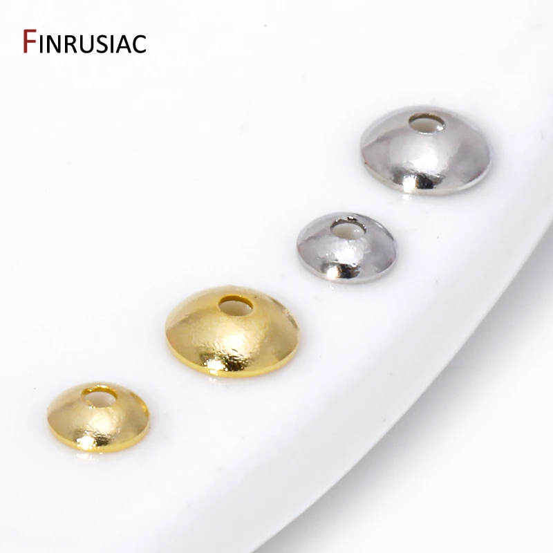 3/4mm 14K vergoldetes Messing Runde Perlenkappen passend, Perlenendkappen für Schmuckherstellung Handarbeiten Spacer Bead Caps DIY Zubehör – Detail 20