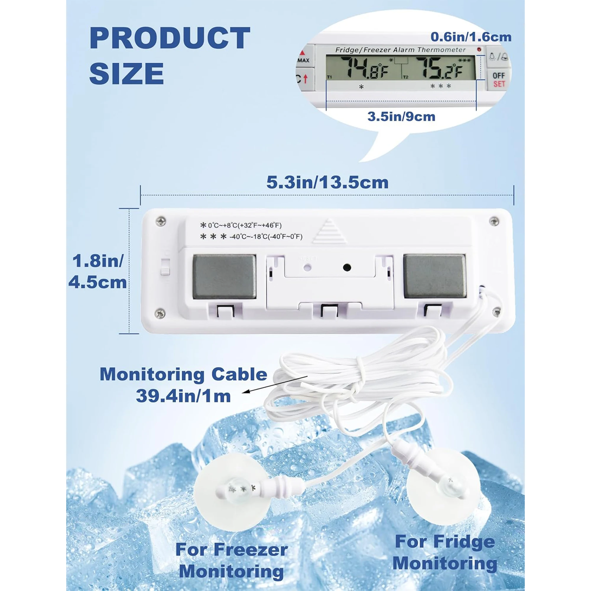 AMT-113 HACCP الثلاجة/الفريزر إنذار ميزان الحرارة مراقبة درجة الحرارة وأداة التنبيه #3